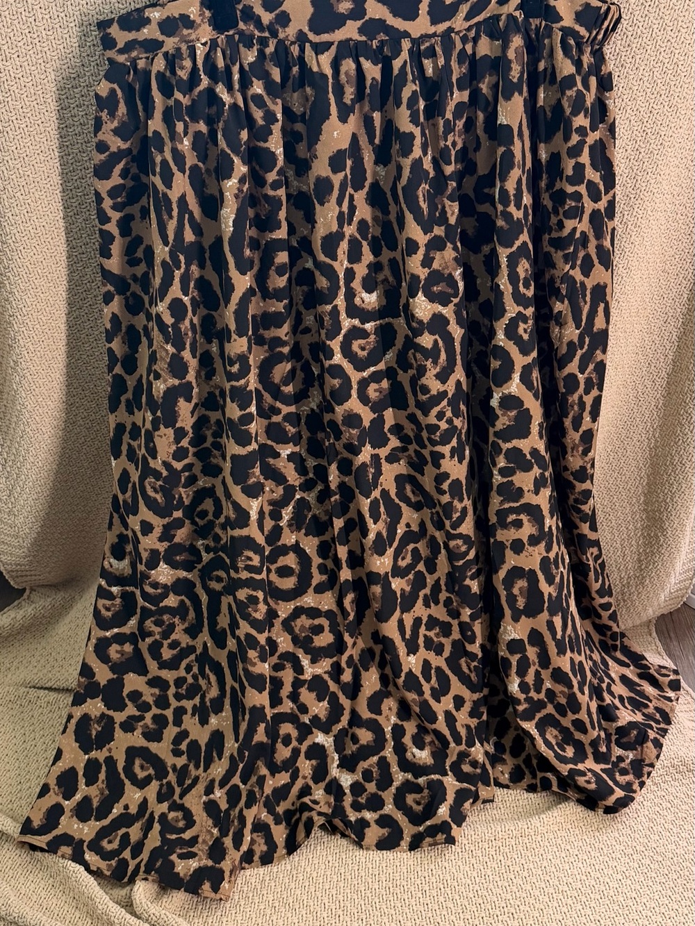 SHEIN Brown and Black Leopard Print Maxi Skirt